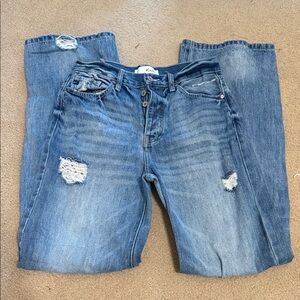 KanCan Blue Distressed wide leg Jeans